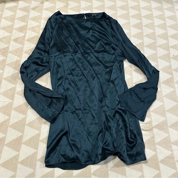 Madewell Shift Mini Dress smoky spruce satin - Picture 6 of 7